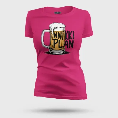 Inniki plan - beer women's t-shirt in pink color
