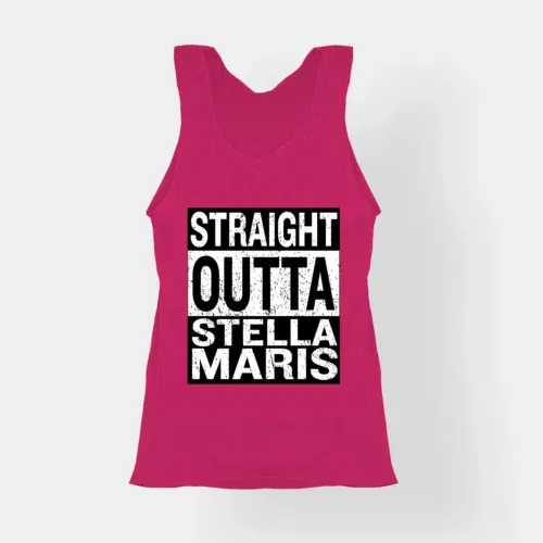 Straight outta stella maris women's tank top in pink color