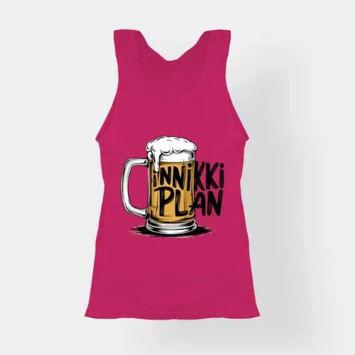 Inniki plan - beer women's tank top in pink color