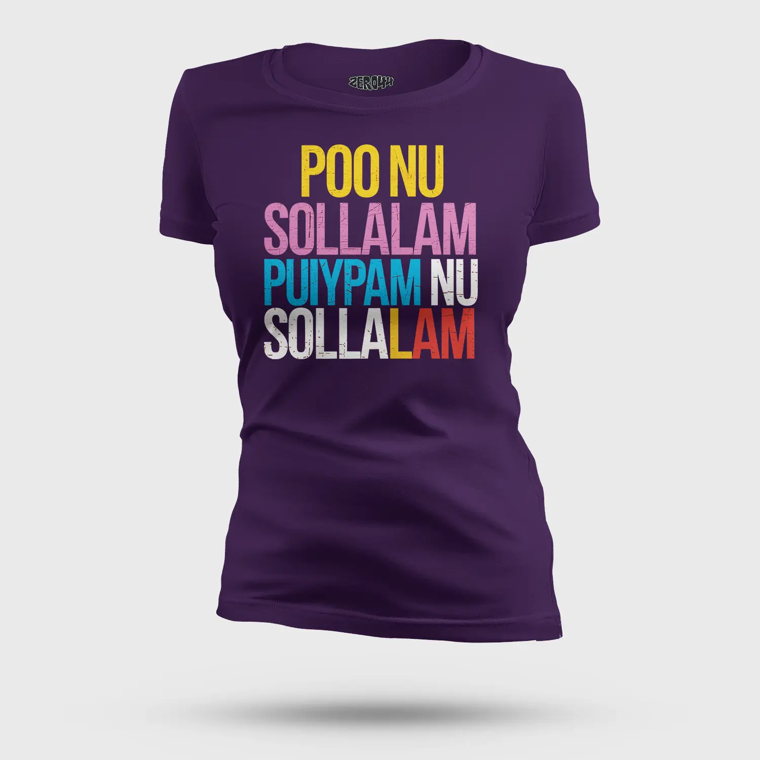 Poo Nu Sollalam Women's T-Shirt in Purple Color