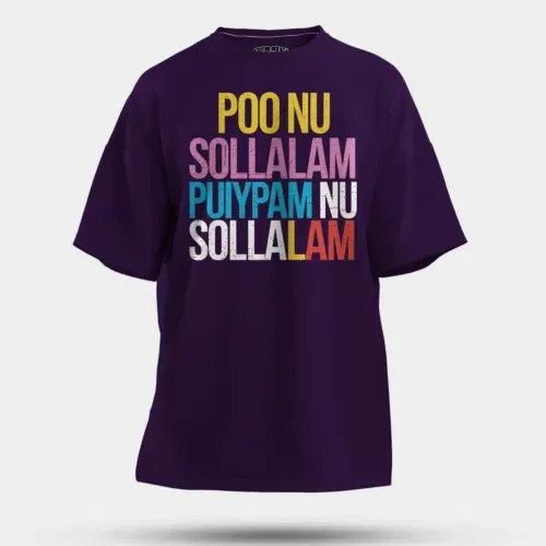 Poo nu sollalam men/unisex oversized t-shirt in purple color
