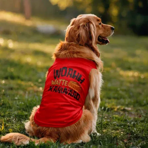 Woahh!! Watte karuvaad dog tank in red color