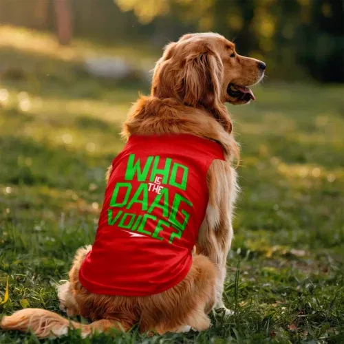 Who is the daag voice dog tank in red color