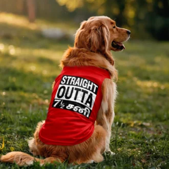 Straight Outta 7½ Sani - Tamil Dog Tank in Red Color