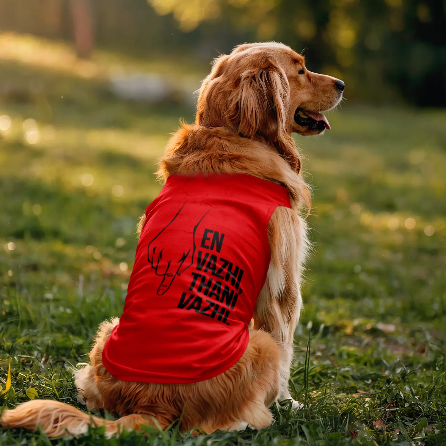 En Vazhi, Thani Vazhi (Black) Dog Tank in Red Color