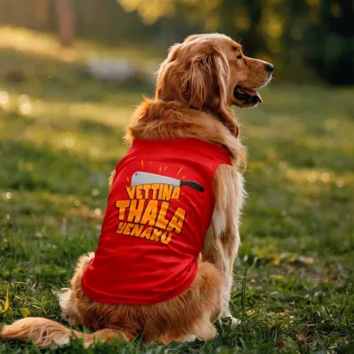 Vettina thala yenaku dog tank in red color