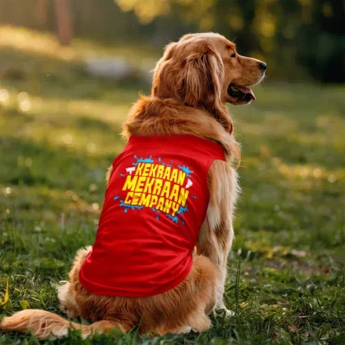 Kekraan mekraan company dog tank in red color