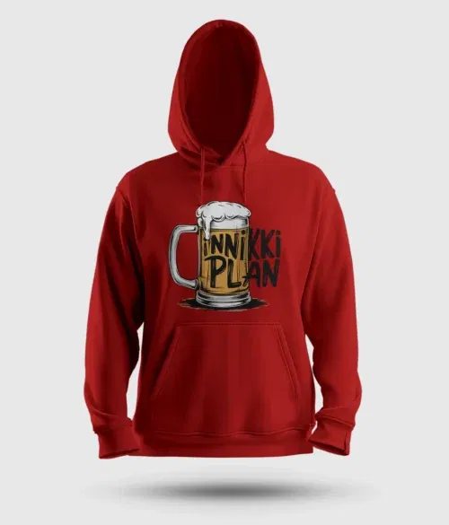 Inniki plan - beer men/unisex hoodie in red color