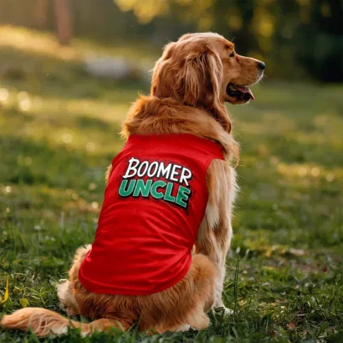 Boomer uncle dog tank in red color