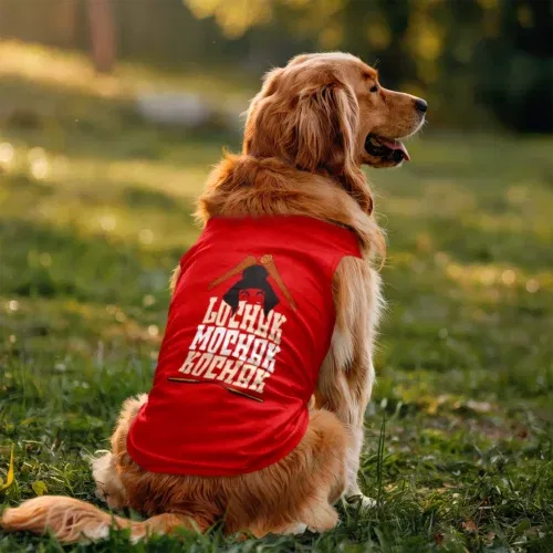 Lochak mochak kochak dog tank in red color