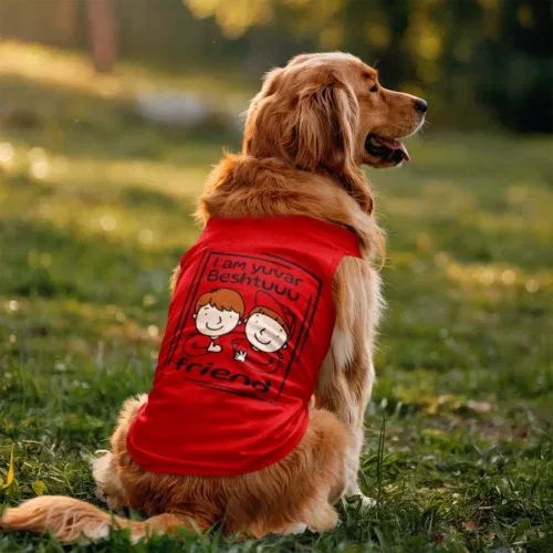 Iam yuvar best friend dog tank in red color
