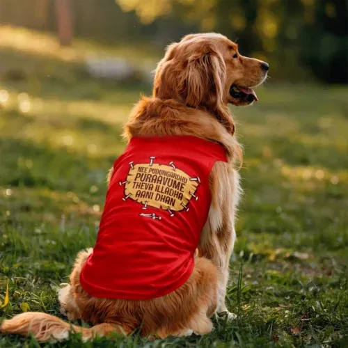 Nee pudungurathu puraavume theva illadha aani dhan dog tank in red color
