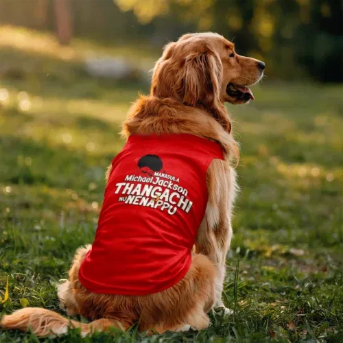 Manasula michael jackson thangachi nu nenappu dog tank in red color