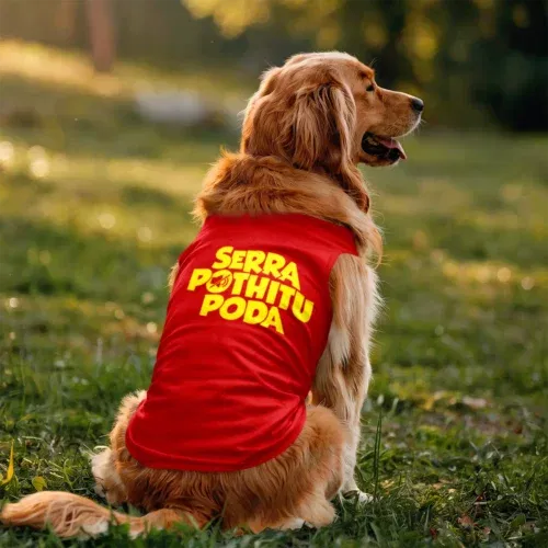 Serra pothitu poda dog tank in red color