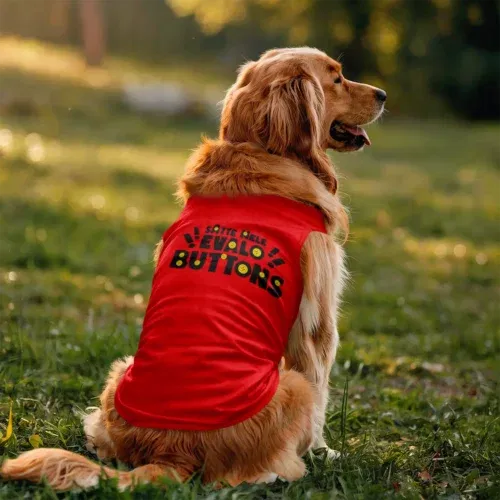 Satte mele evalo buttons dog tank in red color