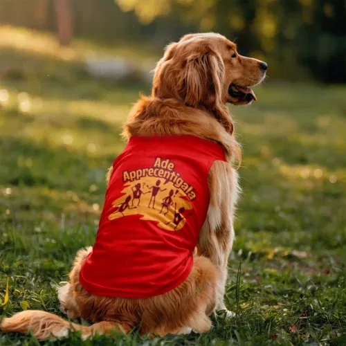 Ade apprecentingala dog tank in red color