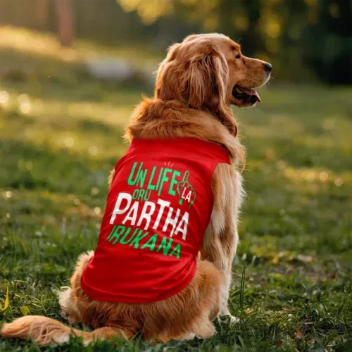 Un life la oru partha irukana dog tank in red color