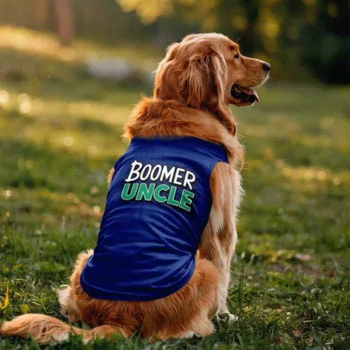 Boomer uncle dog tank in royal blue color