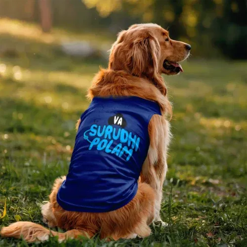 Va surudhi polam dog tank in royal blue color
