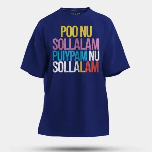 Poo nu sollalam men/unisex oversized t-shirt in royal blue color
