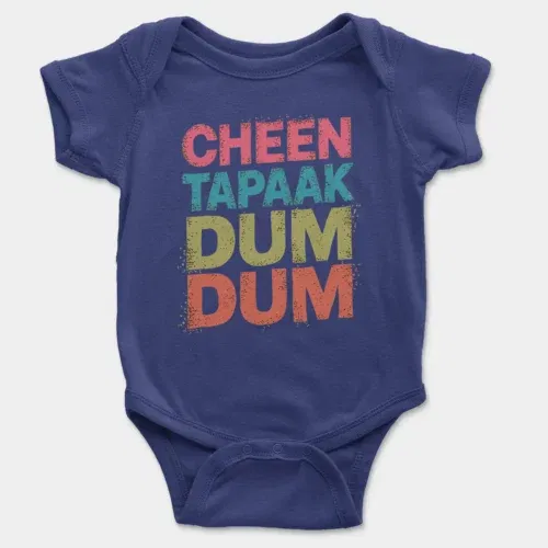 Cheen tapaak dum dum onesie/romper in royal blue color