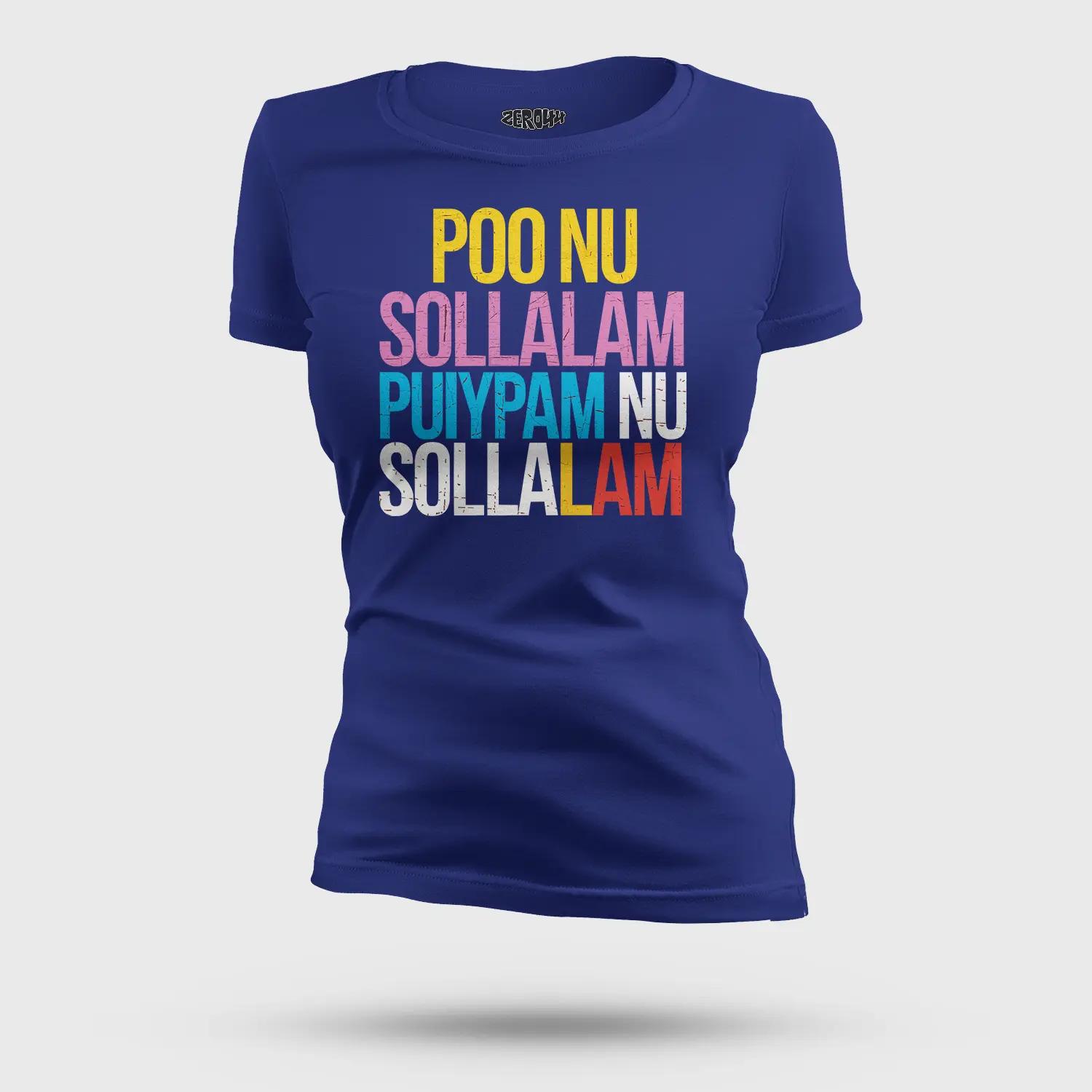 Poo Nu Sollalam Women's T-Shirt in Royal Blue Color