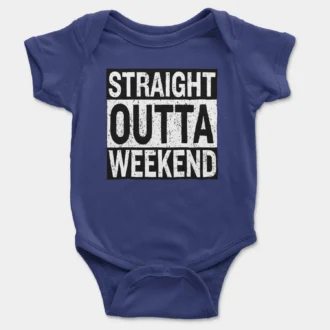 Straight Outta Weekend Onesie/Romper in Royal Blue Color
