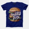 Innikki Plan - Burger Men/Unisex T-Shirt in Royal Blue Color