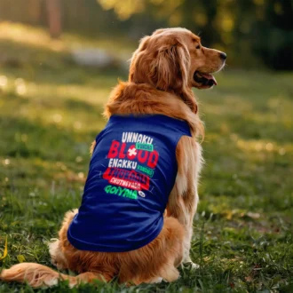 Unnaku Vundha Blood Enakku Vandha Thukaali Chutneyada Goiyala Dog Tank in Royal Blue Color