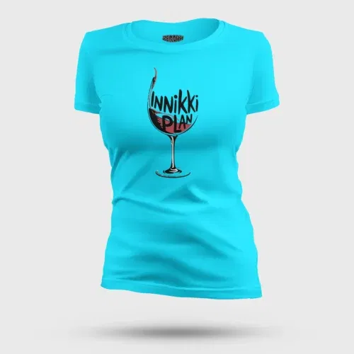Innikki plan - wine women's t-shirt in skyblue color