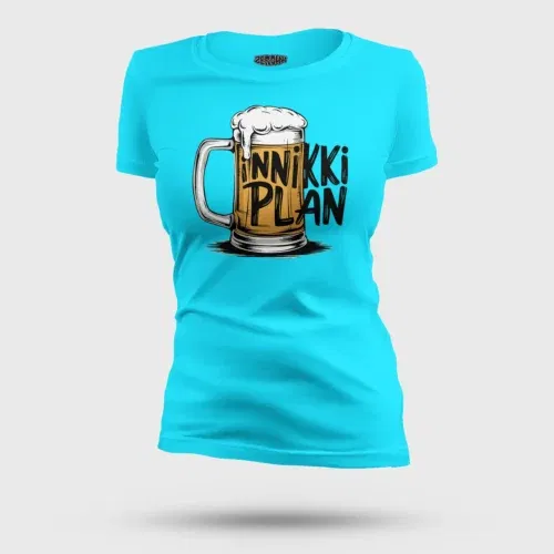 Inniki plan - beer women's t-shirt in skyblue color