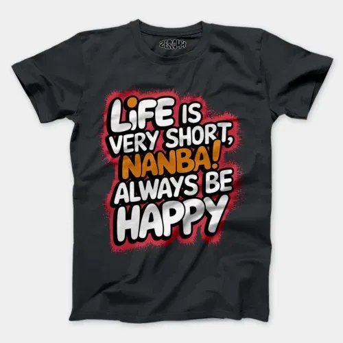 Life is very short nanba men/unisex t-shirt in steel grey color