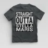 Straight Outta Stella Maris Boys Round Neck T-Shirt in Steel Grey Color