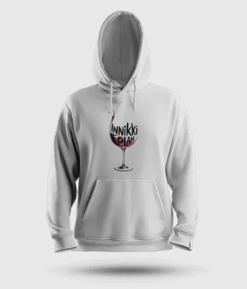 Innikki plan - wine men/unisex hoodie in white color
