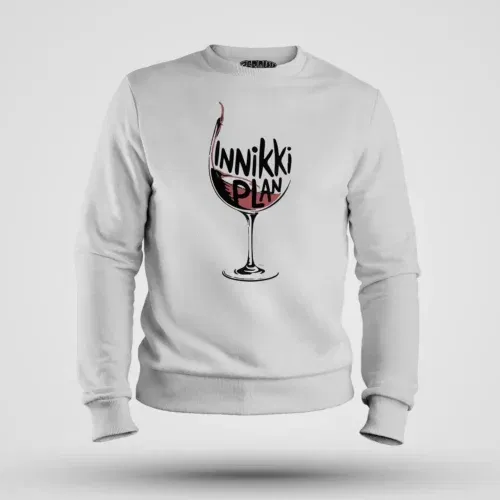 Innikki plan - wine men/unisex sweatshirt in white color