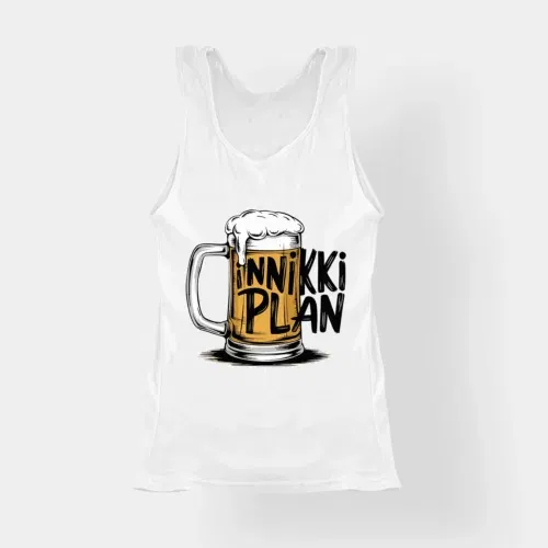 Inniki plan - beer women's tank top in white color