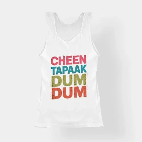 Cheen tapaak dum dum women's tank top in white color