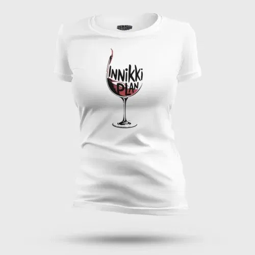 Innikki plan - wine women's t-shirt in white color