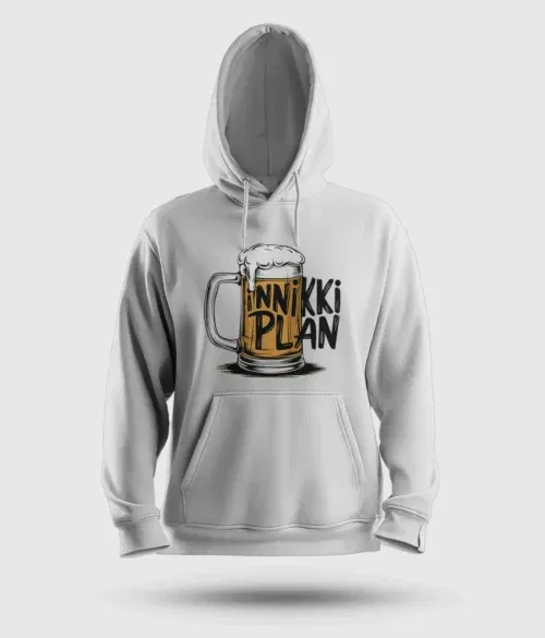 Inniki plan - beer men/unisex hoodie in white color