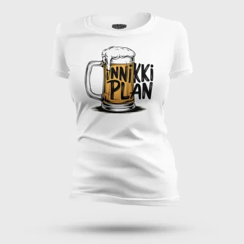 Inniki plan - beer women's t-shirt in white color