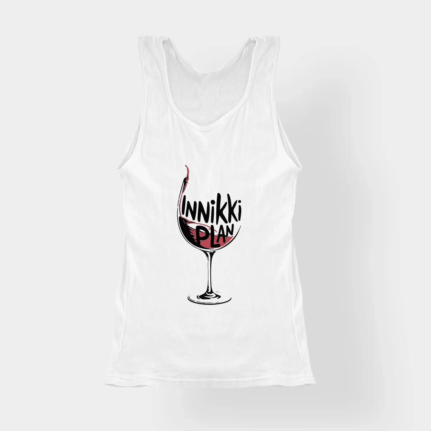 Innikki Plan - Wine Women's Tank Top in White Color