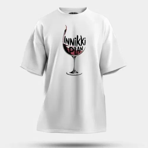 Innikki plan - wine men/unisex oversized t-shirt in white color