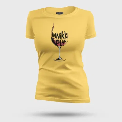 Innikki plan - wine women's t-shirt in yellow color