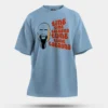 Ting Ting Tigaana, Tung Tung Tagaana Men/Unisex Oversized T-Shirt in Baby Blue Color
