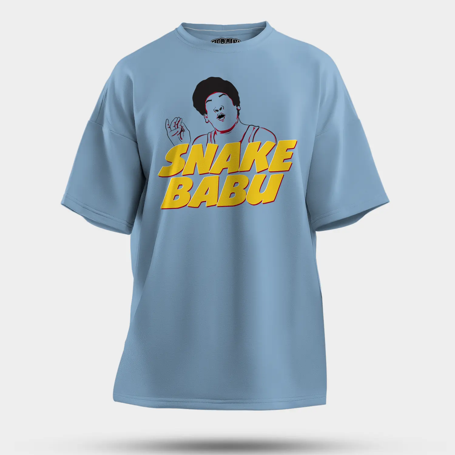 Snake Babu Men/Unisex Oversized T-Shirt in Baby Blue Color
