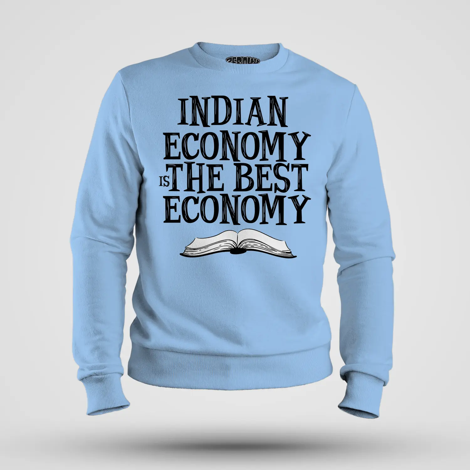 Indian Economy Is The Best Economy Men/Unisex Sweatshirt in Baby Blue Color