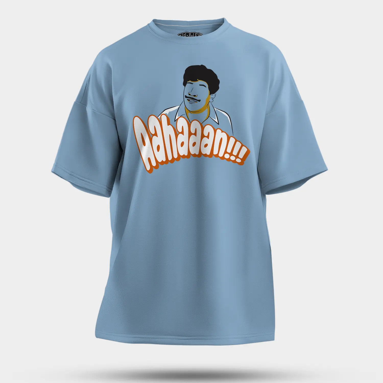 Aahaaan Men/Unisex Oversized T-Shirt in Baby Blue Color