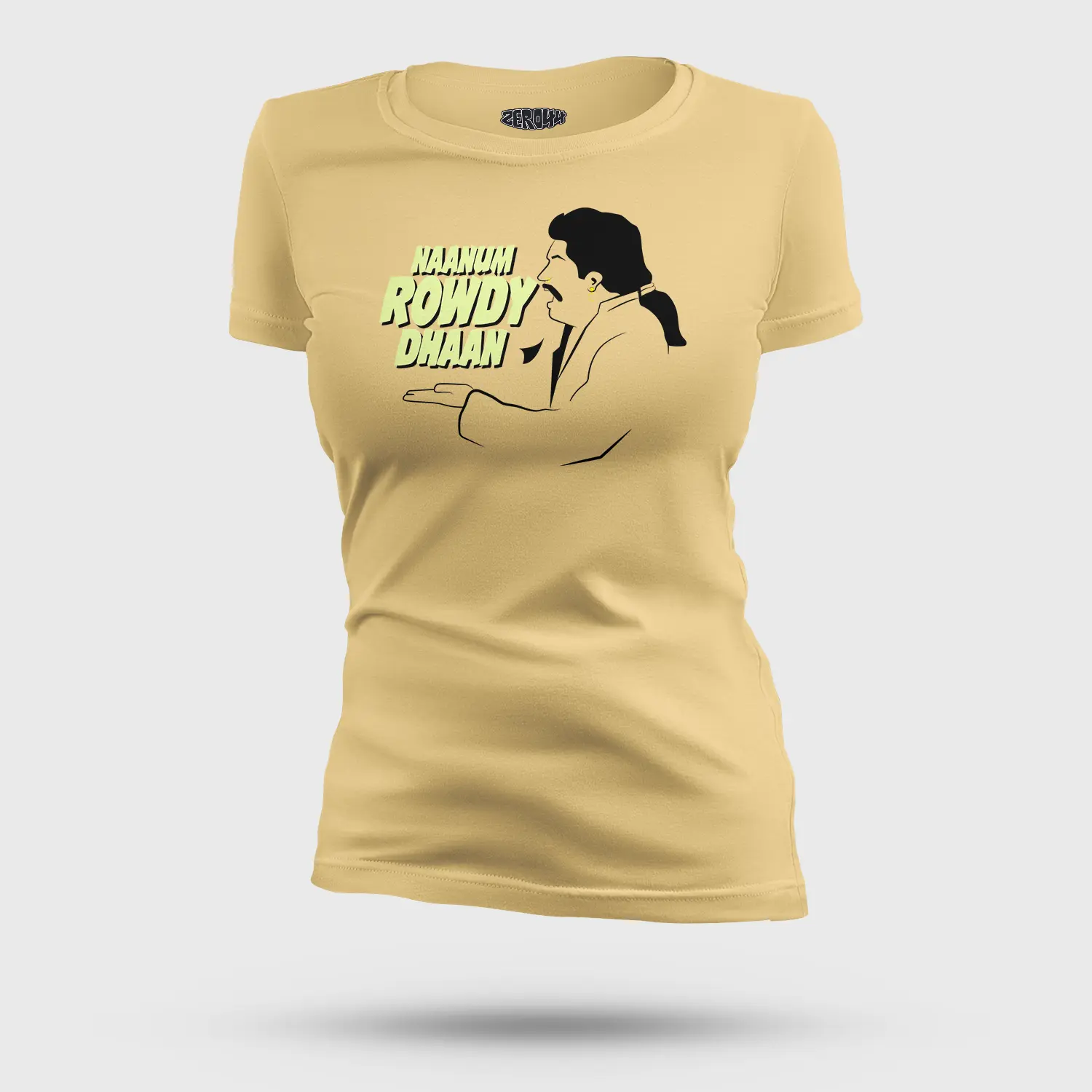Naanum Rowdy Dhaan Women's T-Shirt in Beige Color