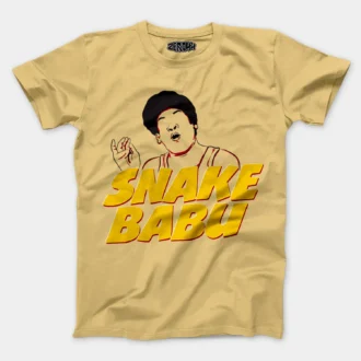 Snake Babu Men/Unisex T-Shirt in Beige Color