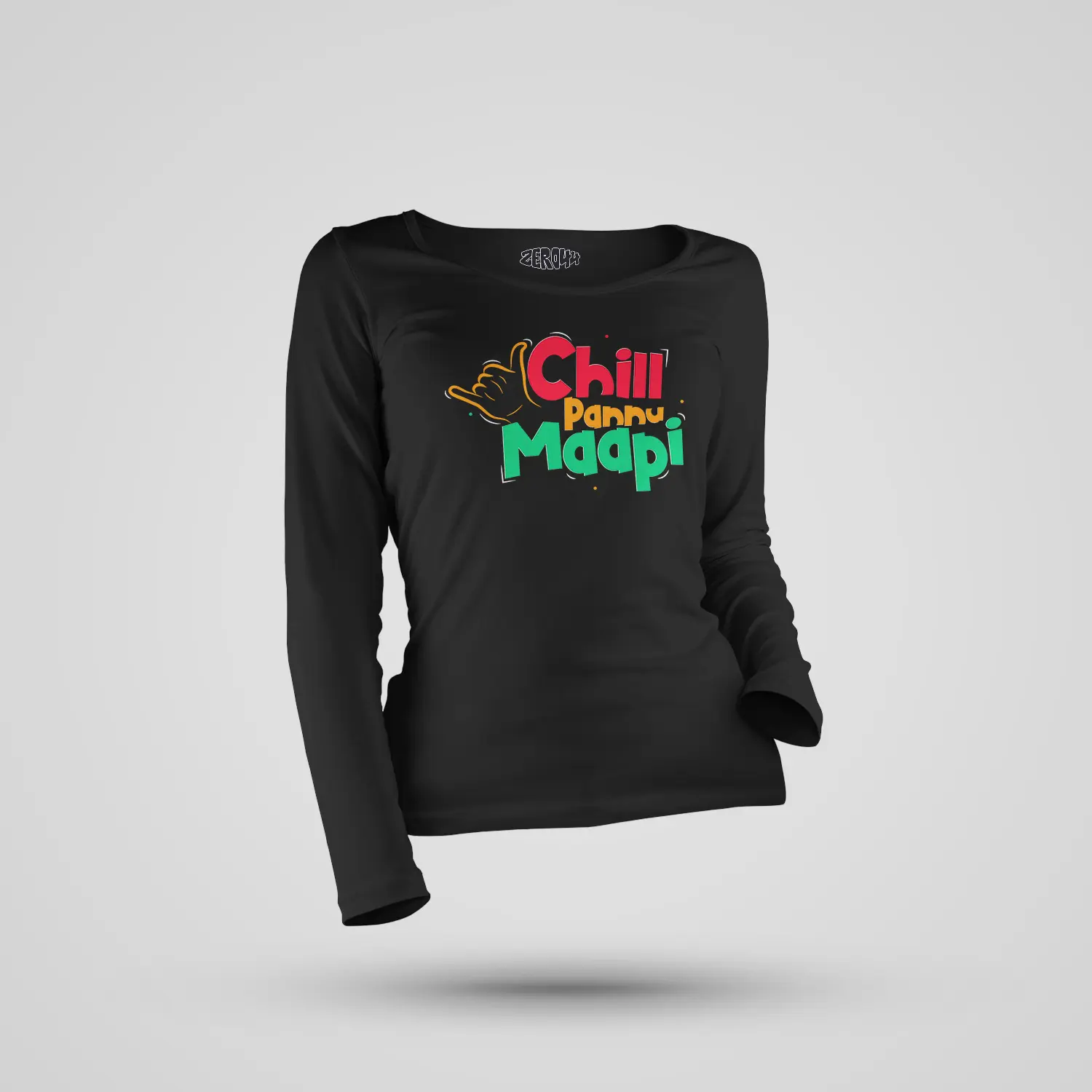 Chill Pannu Maapi Women's Long Sleeve T-Shirt in Black Color